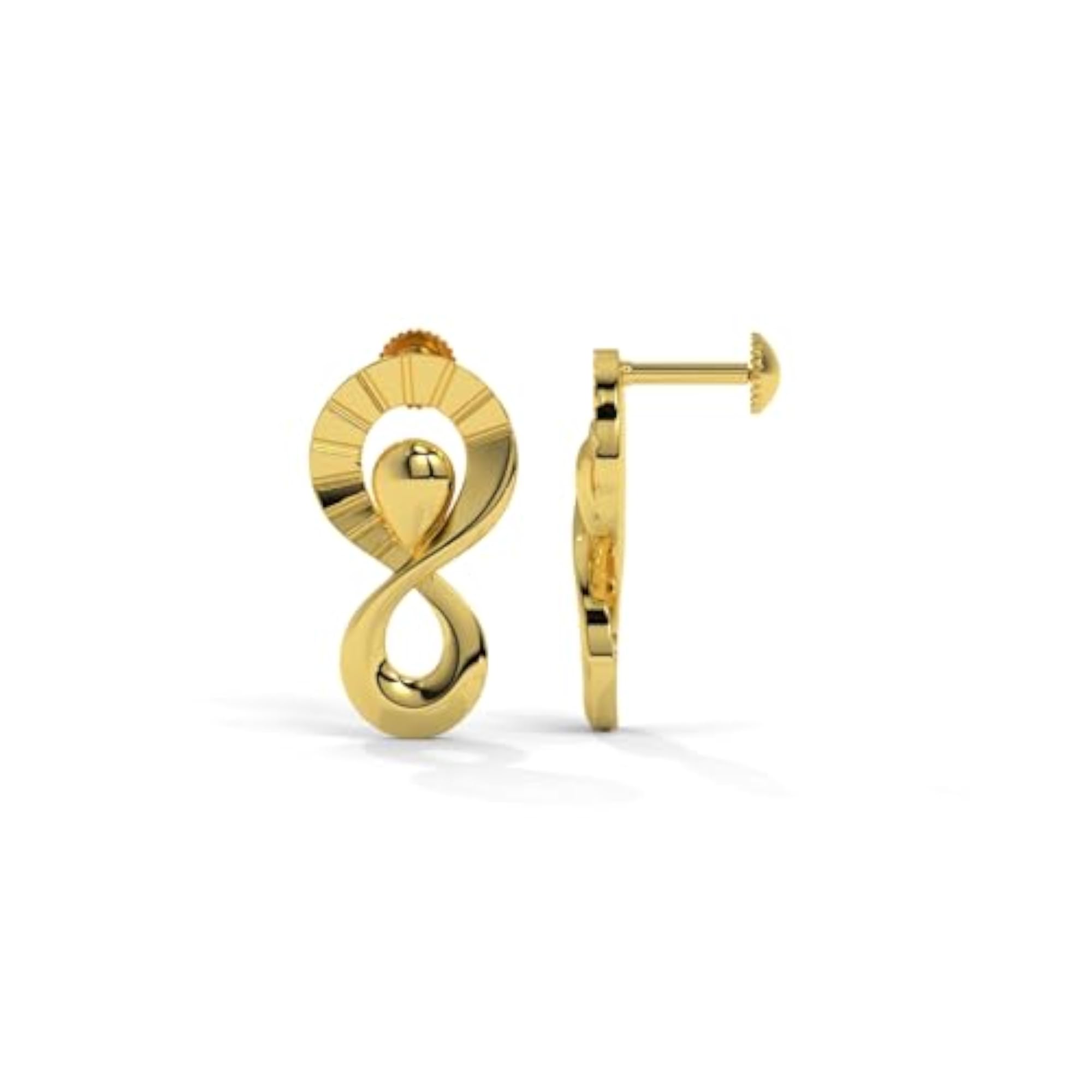 Women's Infinity Sunburst Stud Earrings in 925 Silver with 24K Gold Plated